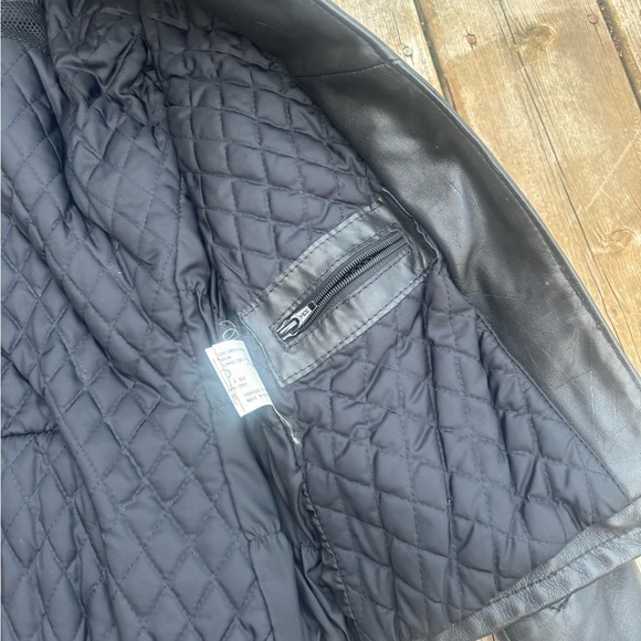 Vintage 90's Women's Black Leather Motorcycle Jacket Size Small - Picture 11 of 13